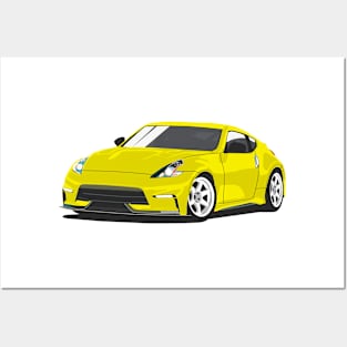 Yellow Nissan 370z Posters and Art